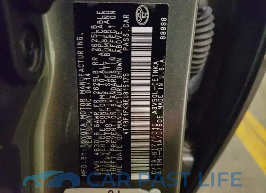 4T1BF1FK8EU815175# 12