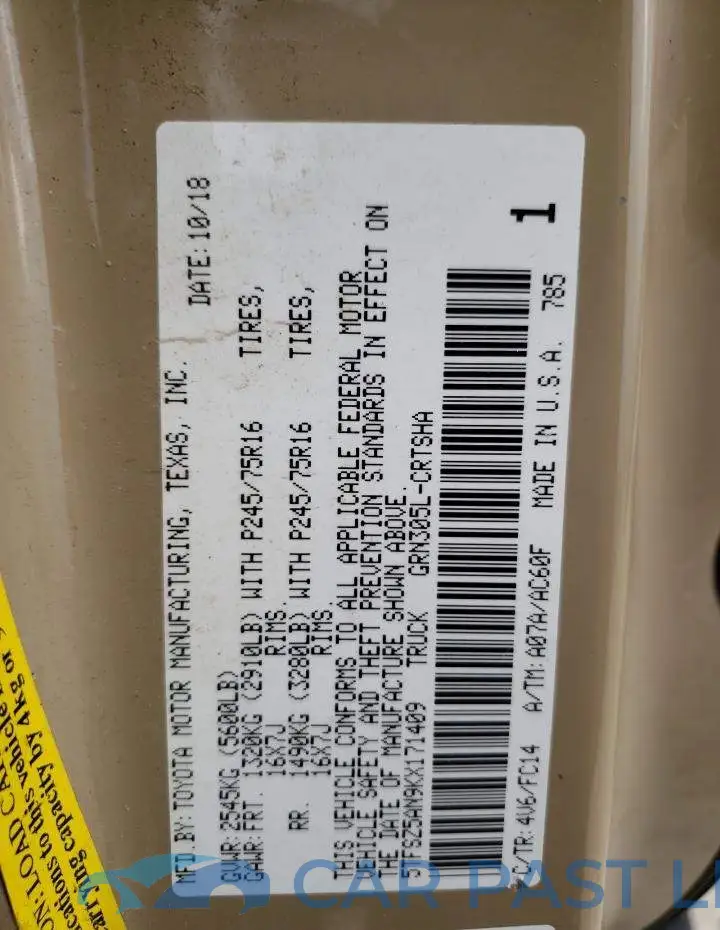 5TFSZ5AN9KX171409# 13