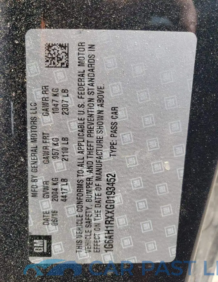 1G6AH1RXXG0193452# 12