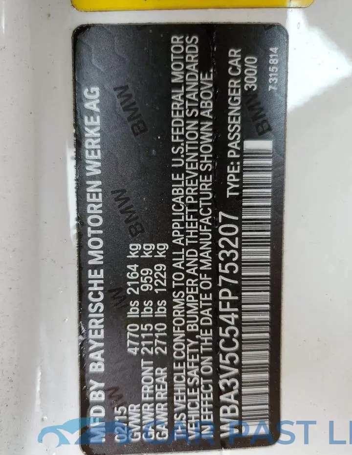 WBA3V5C54FP753207# 12