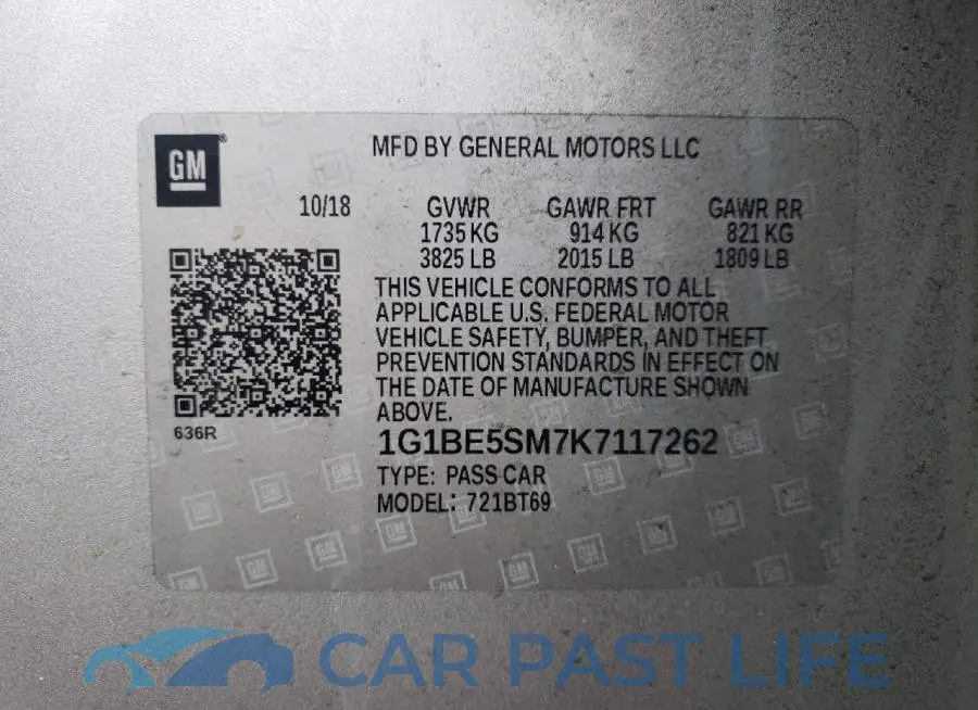 1G1BE5SM7K7117262# 12