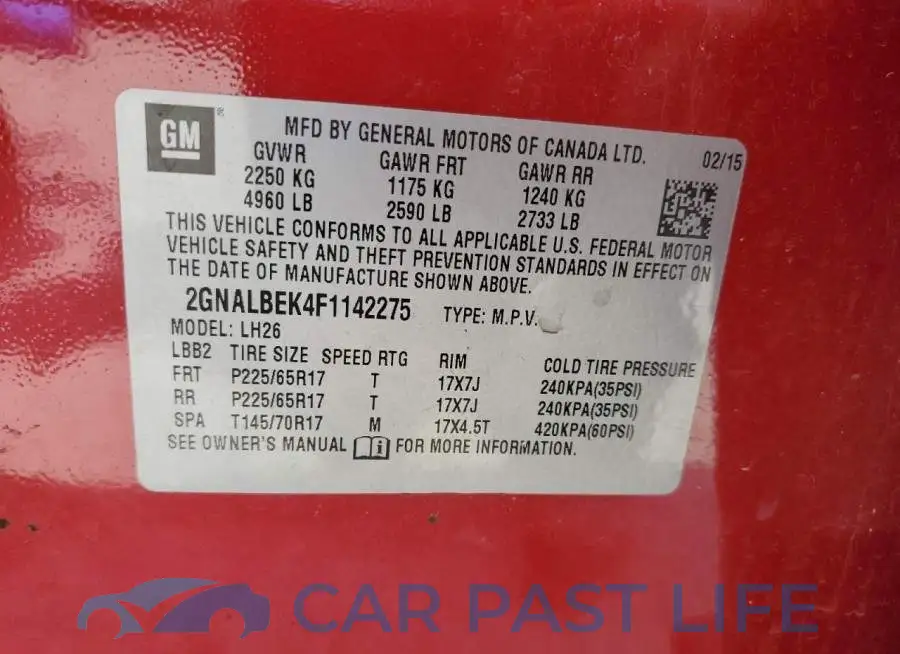 2GNALBEK4F1142275# 13
