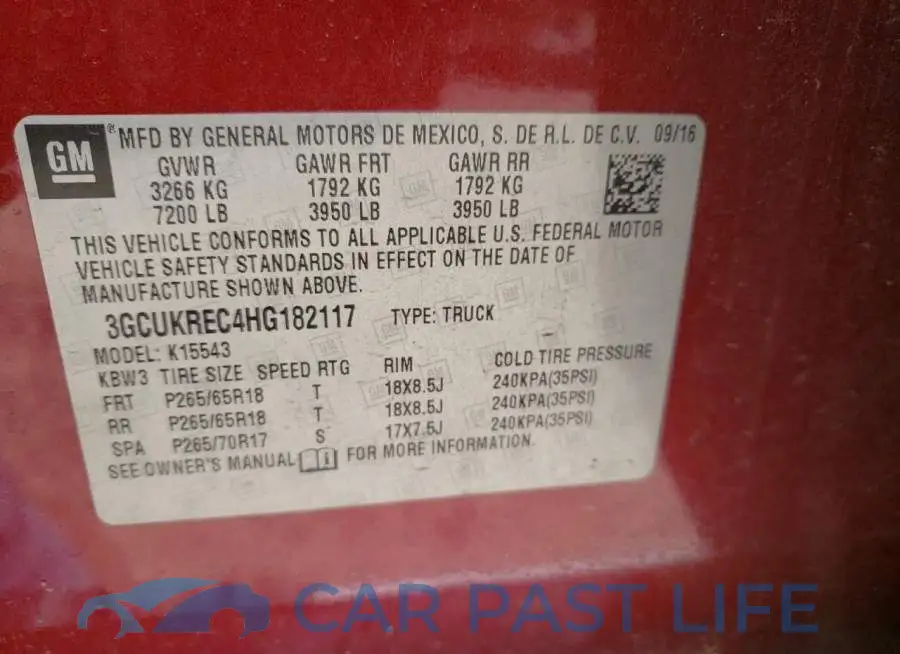 3GCUKREC4HG182117# 12