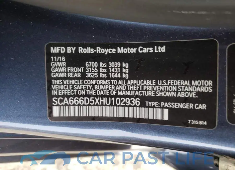 SCA666D5XHU102936# 12