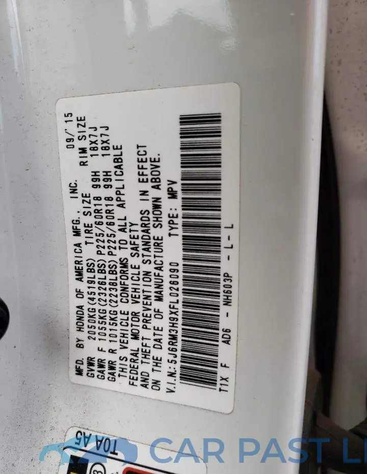 5J6RM3H9XFL026090# 13