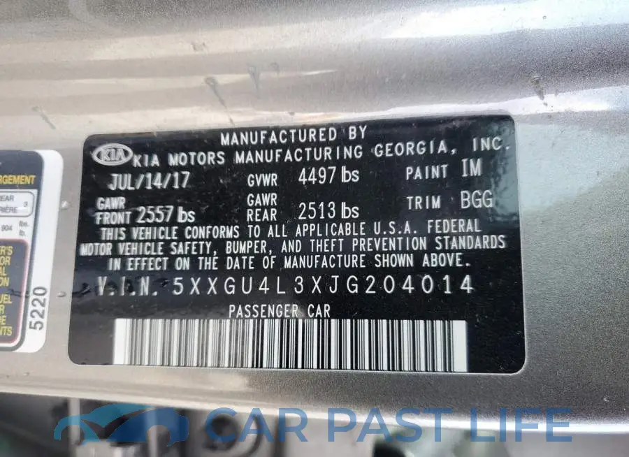 5XXGU4L3XJG204014# 12