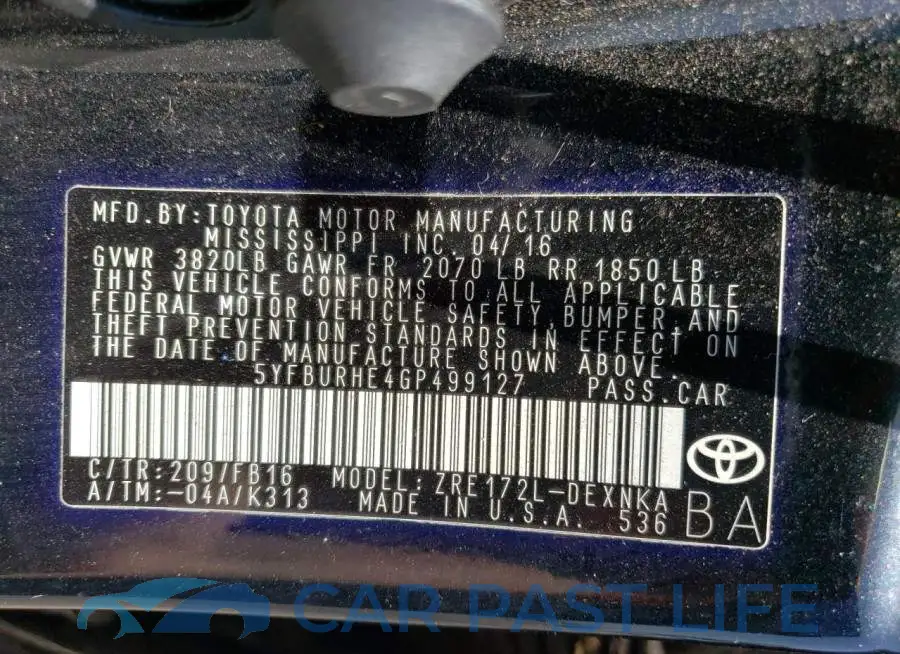 5YFBURHE4GP499127# 13