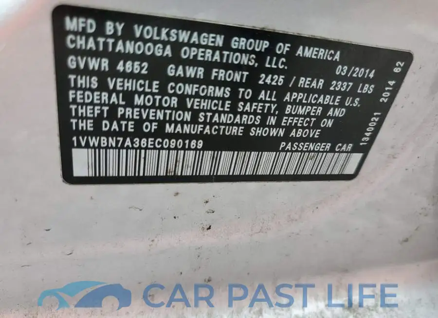 1VWBN7A36EC090169# 12