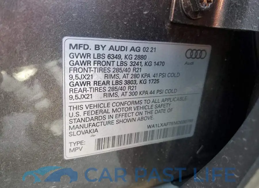 WA1LXAF75MD030798# 14