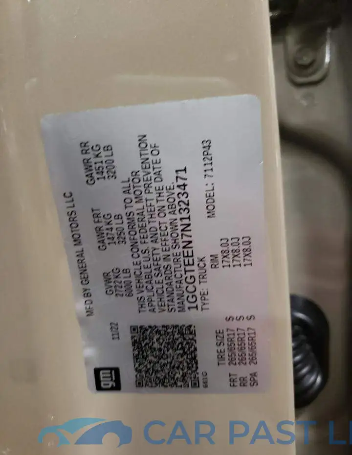 1GCGTEEN7N1323471# 13