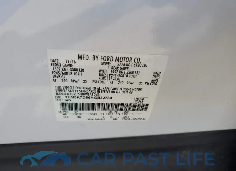1FM5K7D86HGB32784# 13