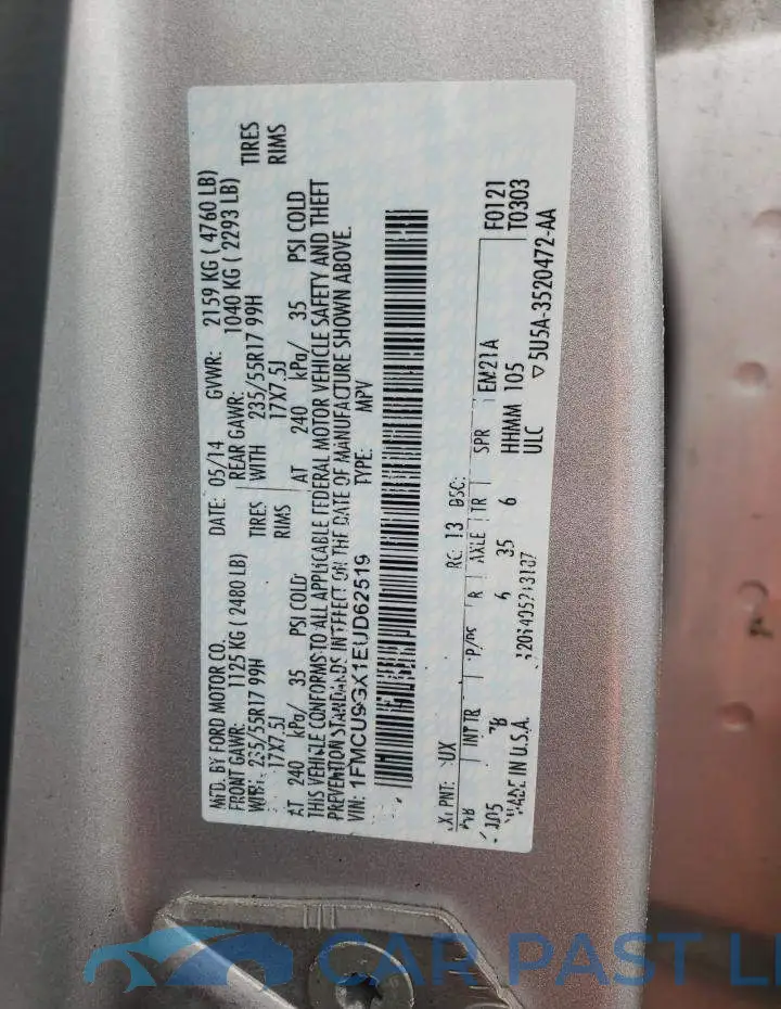 1FMCU9GX1EUD62519# 13