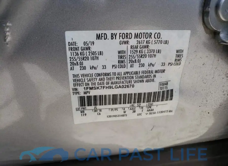 1FMSK7FH9LGA02670# 13