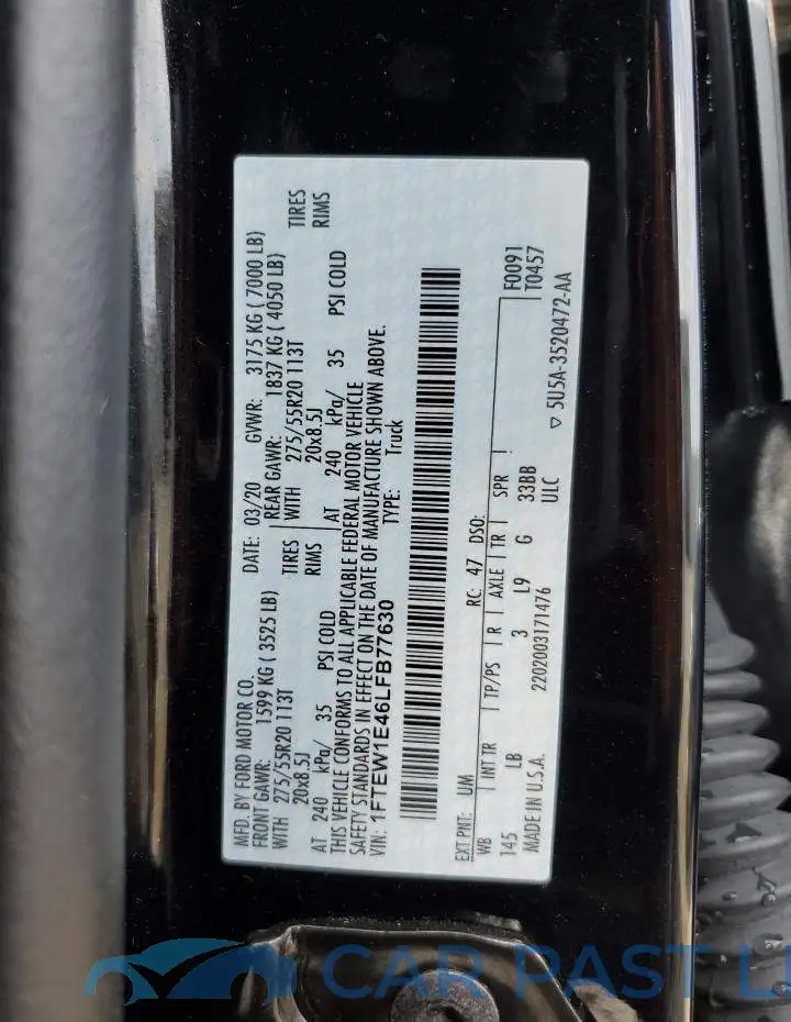 1FTEW1E46LFB77630# 12