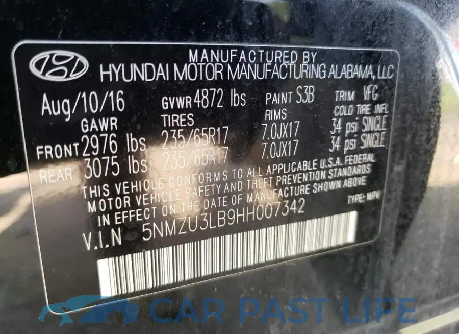 5NMZU3LB9HH007342# 13