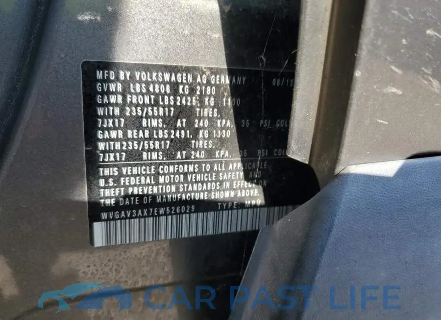 WVGAV3AX7EW526029# 12