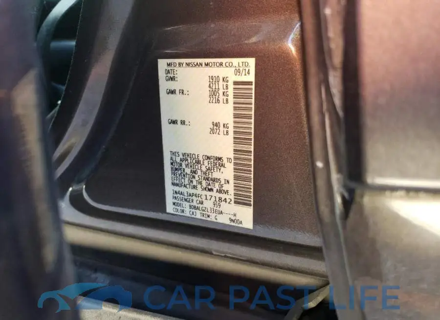 1N4AL3AP4FC171842# 12