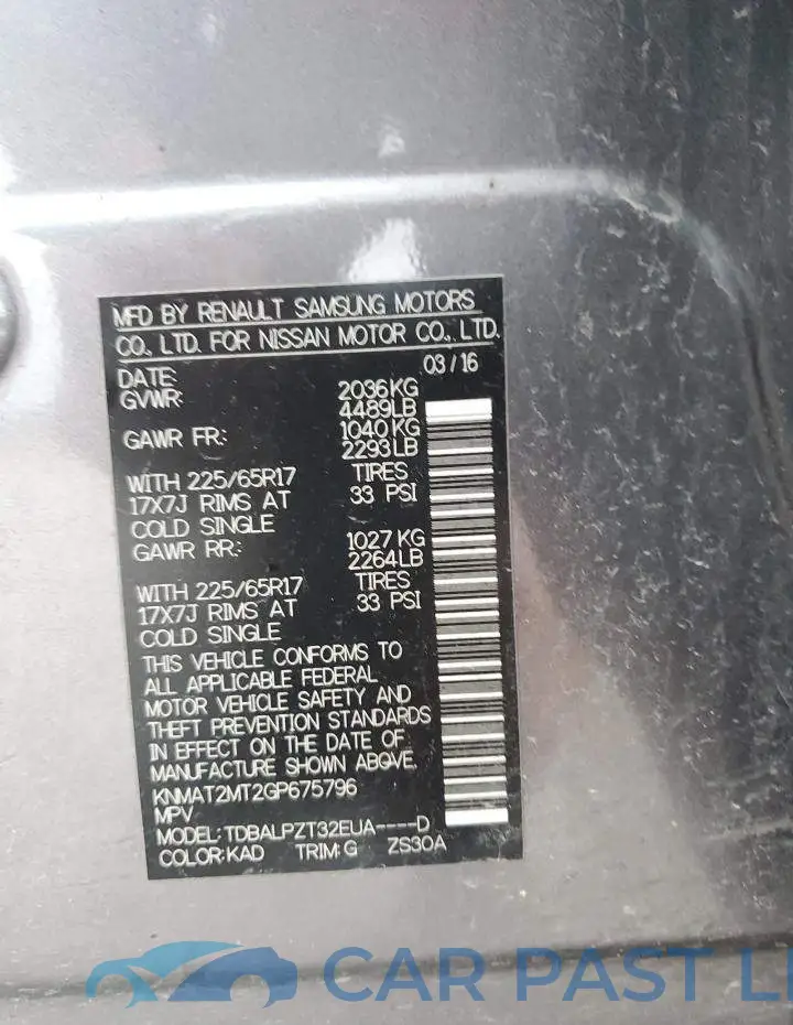 KNMAT2MT2GP675796# 14