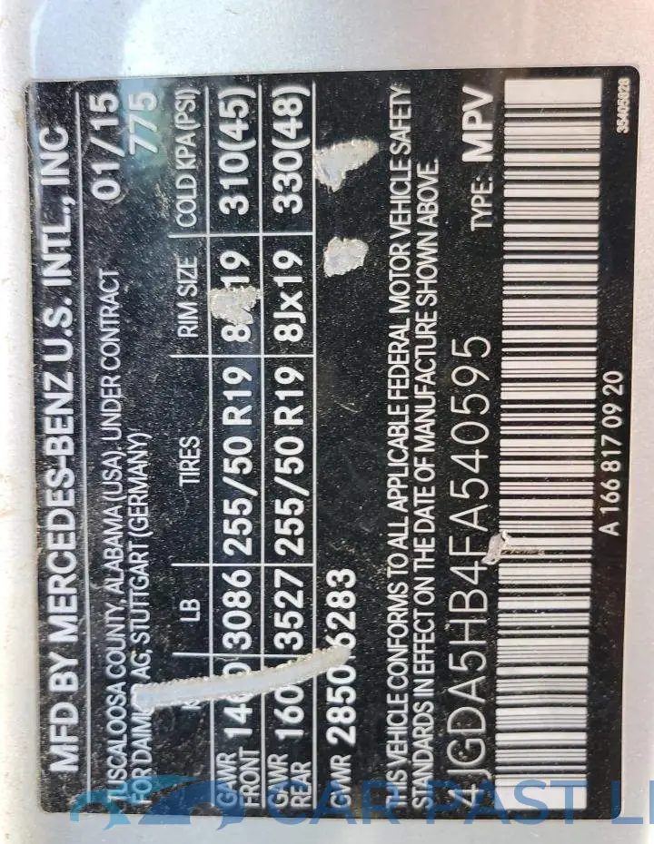 4JGDA5HB4FA540595# 13