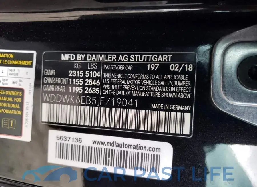 WDDWK6EB5JF719041# 12