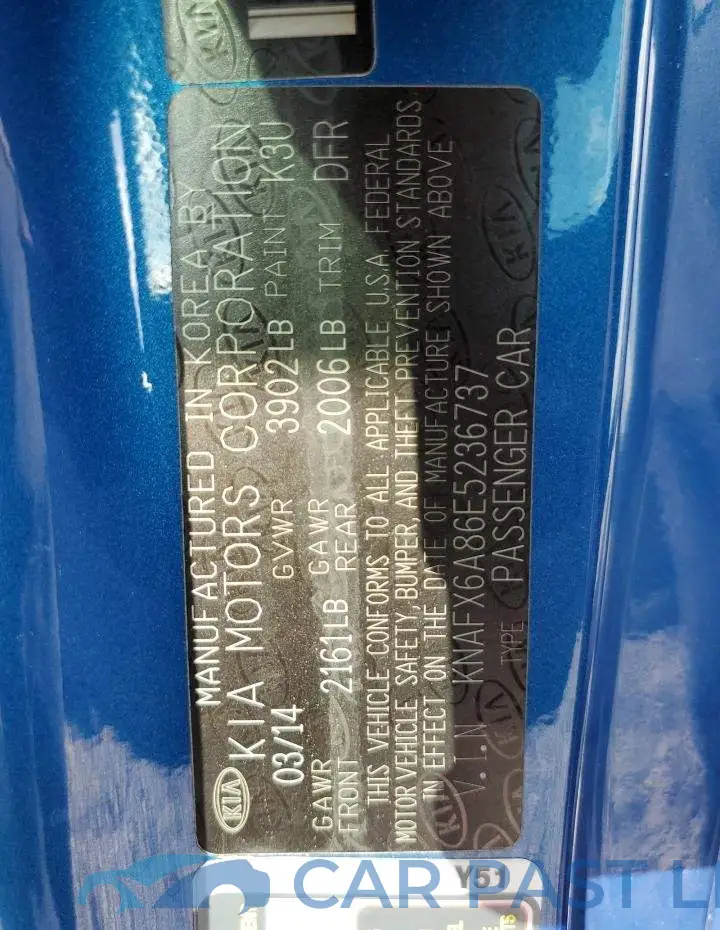 KNAFX6A86E5236737# 12