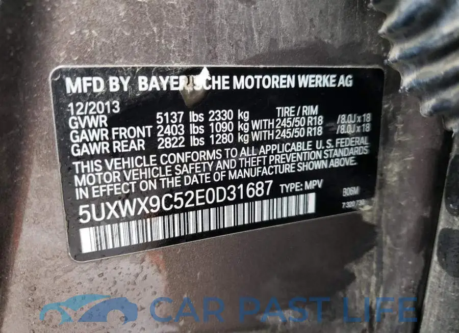 5UXWX9C52E0D31687# 13
