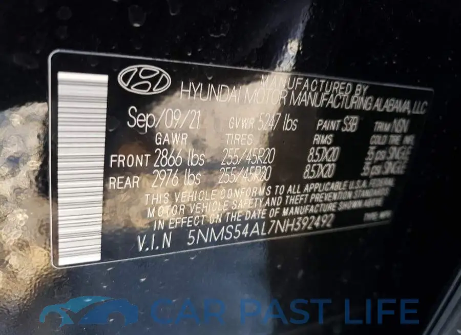 5NMS54AL7NH392492# 12