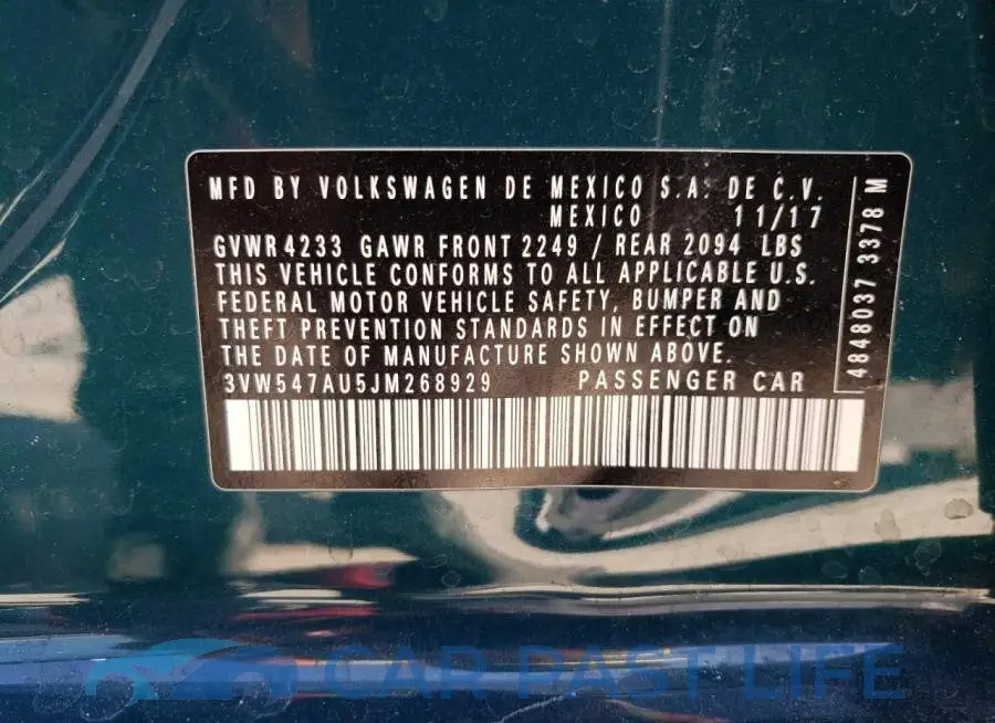 3VW547AU5JM268929# 13