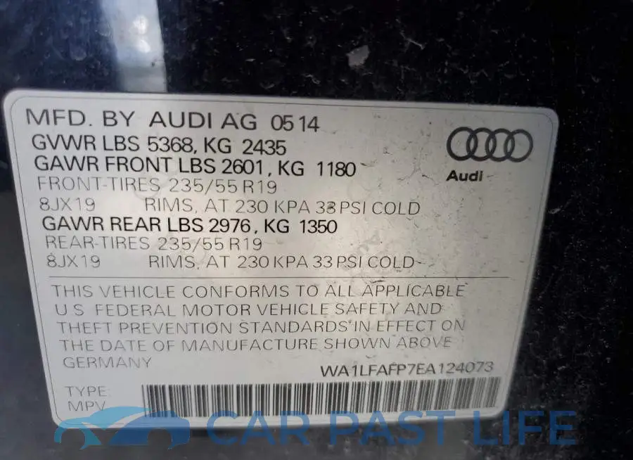 WA1LFAFP7EA124073# 13