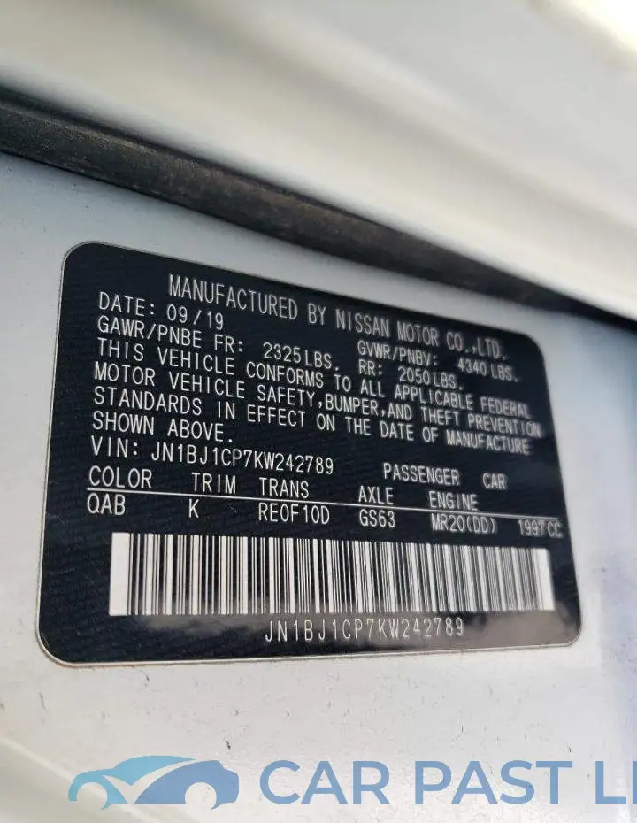 JN1BJ1CP7KW242789# 13