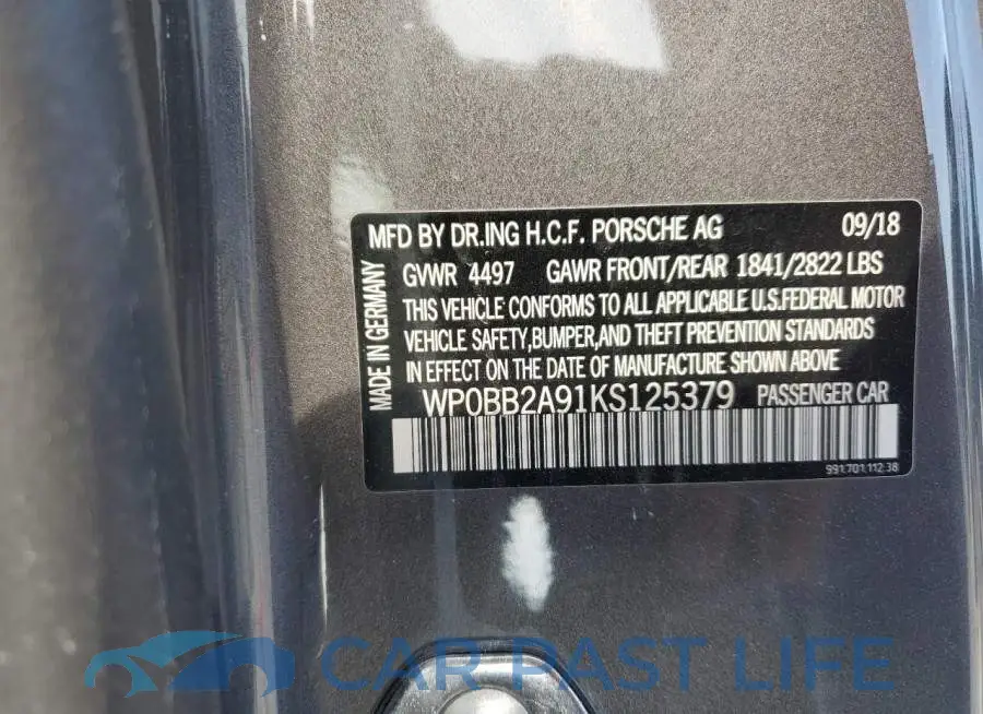 WP0BB2A91KS125379# 13