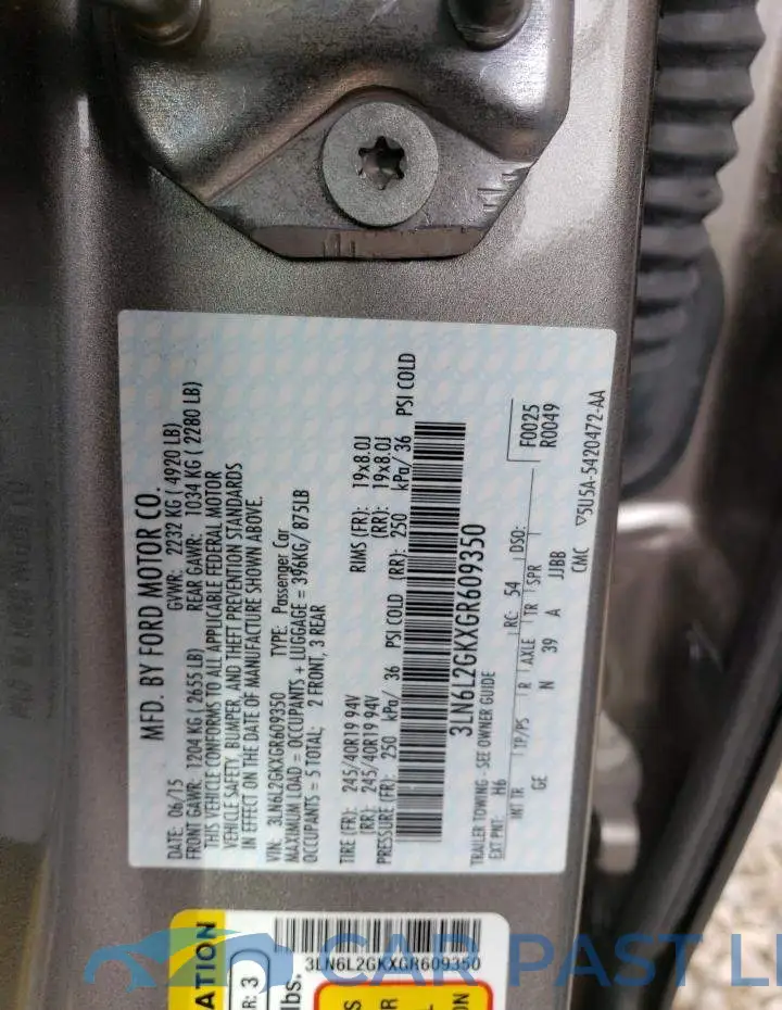3LN6L2GKXGR609350# 13