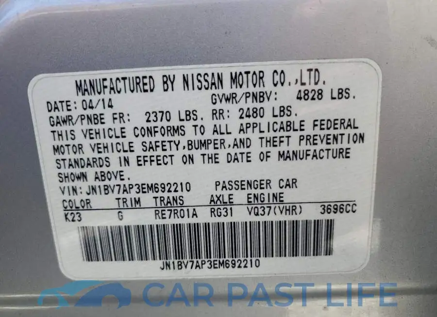 JN1BV7AP3EM692210# 12