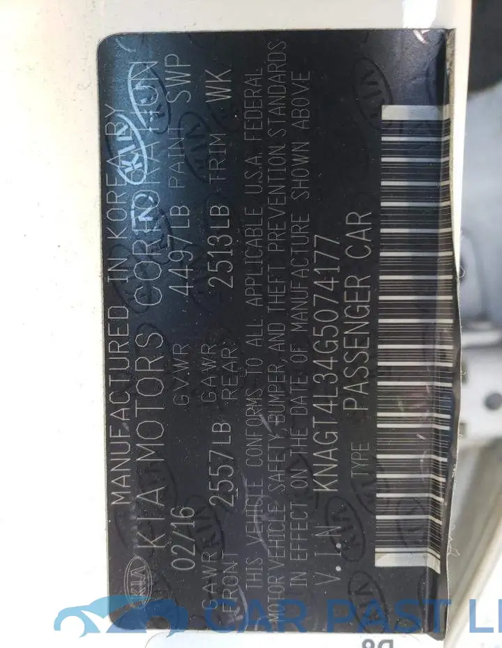 KNAGT4L34G5074177# 12