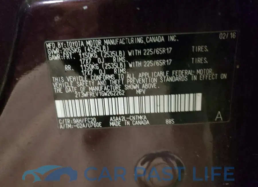 2T3WFREV1GW262262# 14