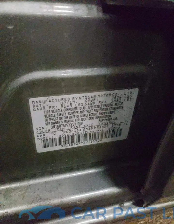 3N1AB7AP7KY311908# 13