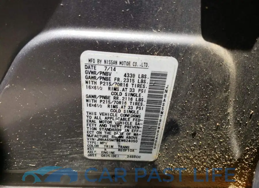 JN8AS5MT9EW624050# 13