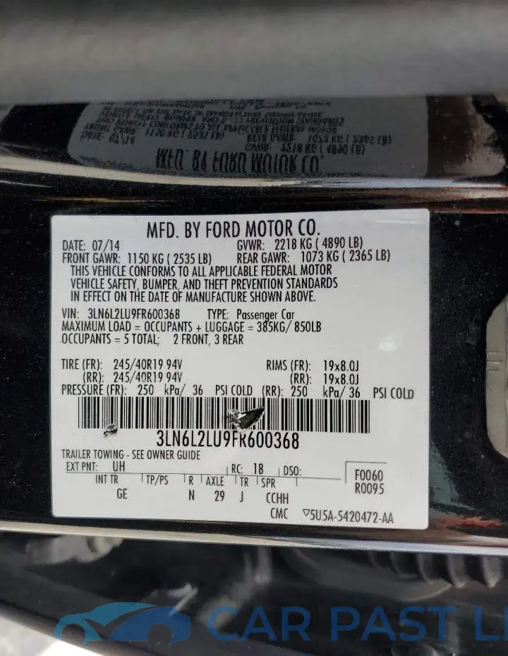 3LN6L2LU9FR600368# 12