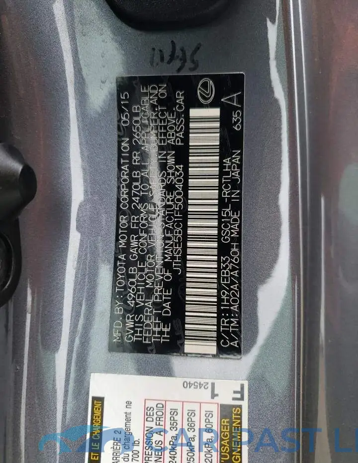 JTHSE5BC1F5004034# 12