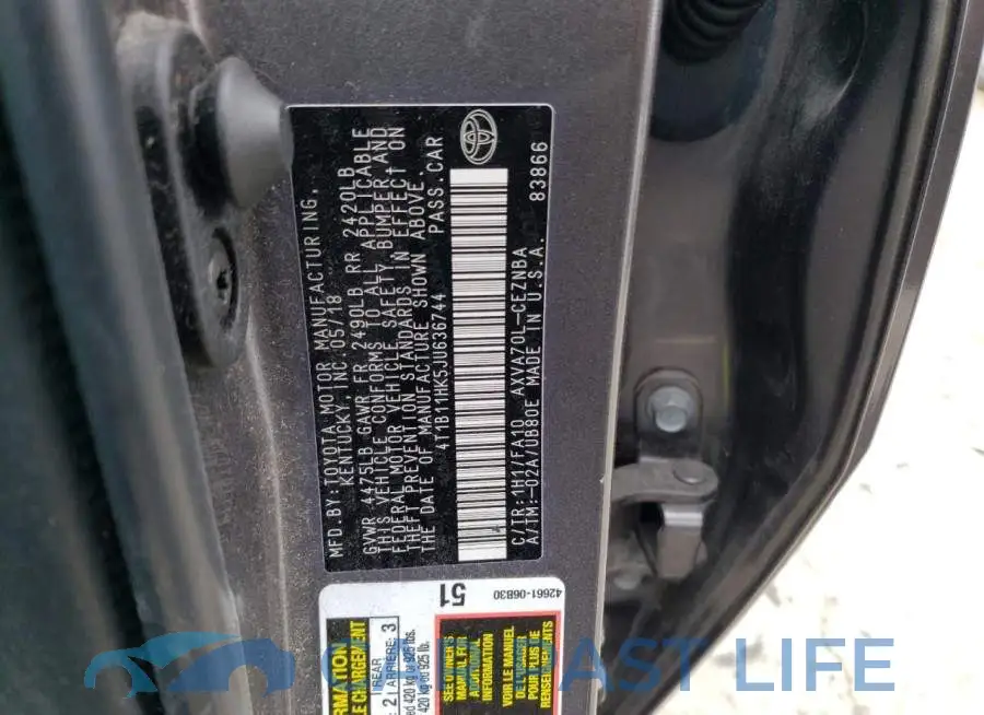 4T1B11HK5JU636744# 13