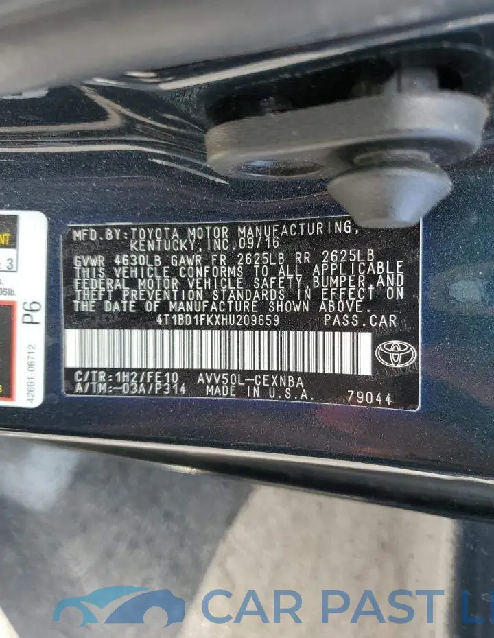 4T1BD1FKXHU209659# 13