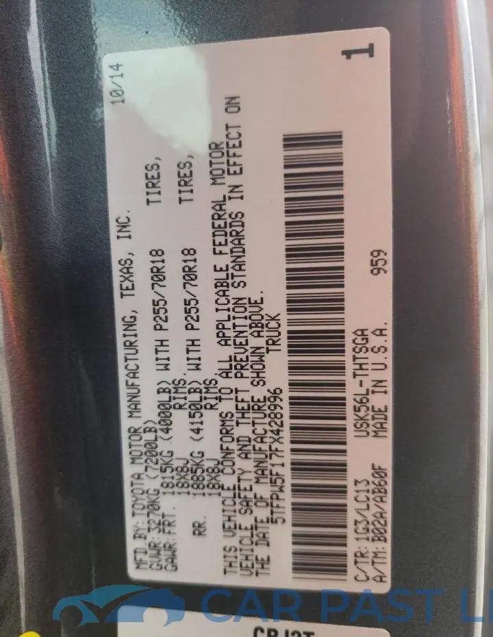 5TFPW5F17FX428996# 13
