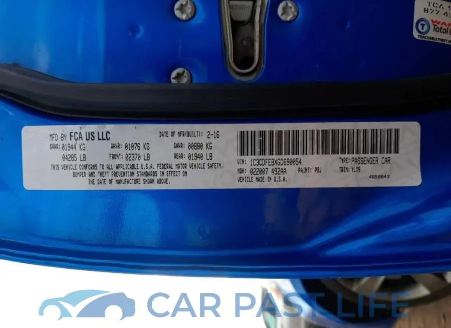 1C3CDFEBXGD690054# 12