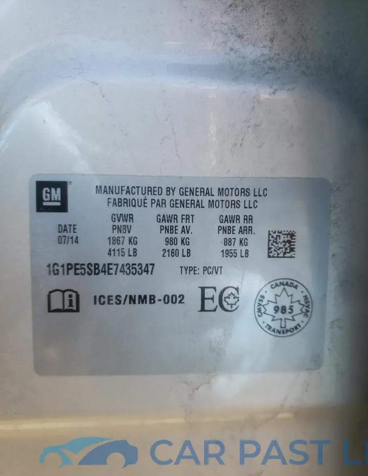 1G1PE5SB4E7435347# 13