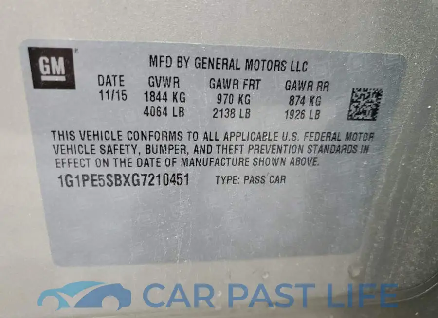1G1PE5SBXG7210451# 12
