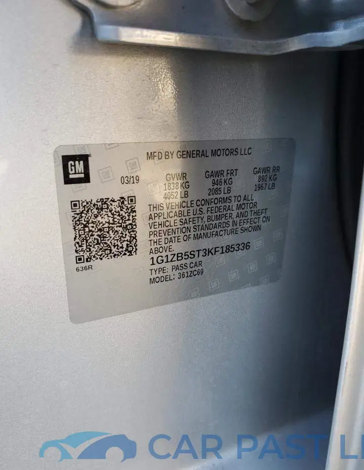 1G1ZB5ST3KF185336# 12