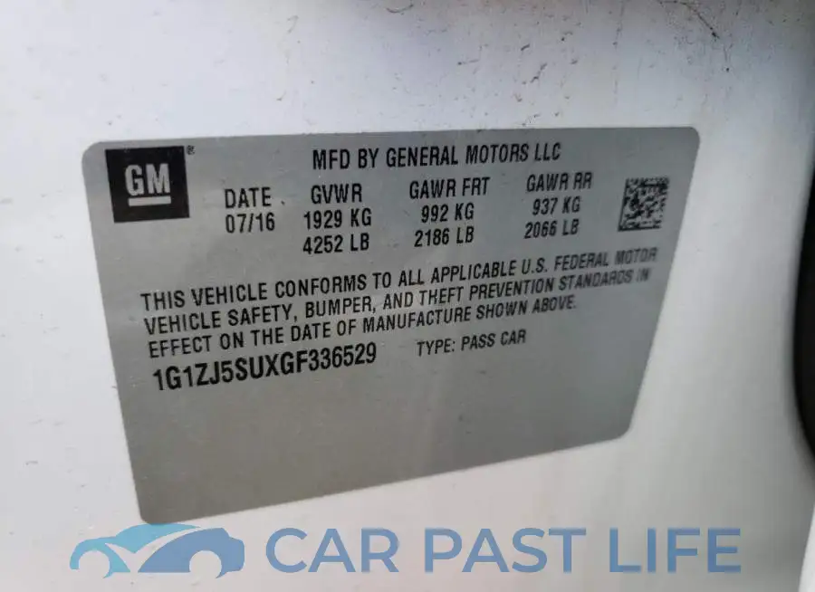 1G1ZJ5SUXGF336529# 12