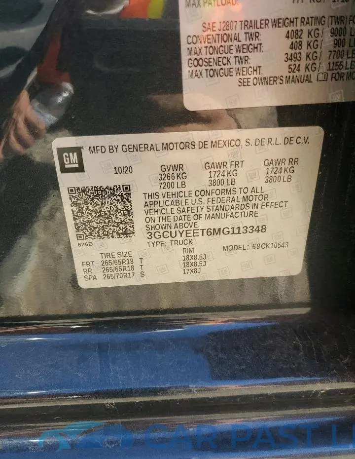 3GCUYEET6MG113348# 12