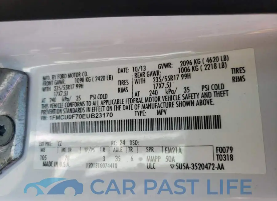 1FMCU0F70EUB23170# 12