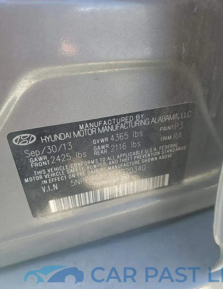 5NPEB4ACXEH820340# 12